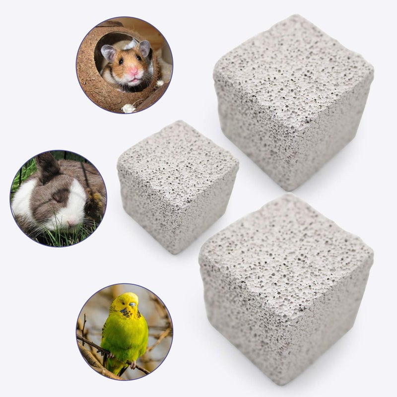 S-Mechanic 9Pcs Hamster Chew Toy Lava Square Stone Teeth Grinding Toys Mineral Stone Chew Toy for Hamsters, Chinchillas, Rabbits and Other Small Animals - Image 3
